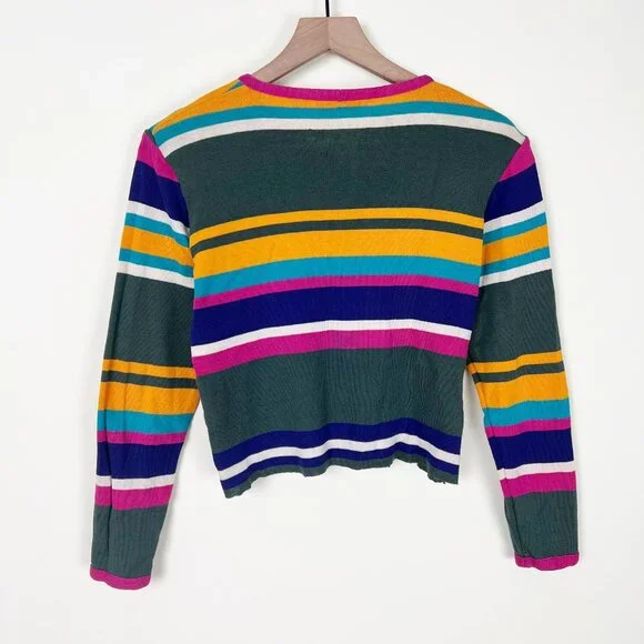 Vintage Missoni Knit Sweater Cropped Distressed Long Sleeve Blouse Top Shirt - Picture 8 of 8